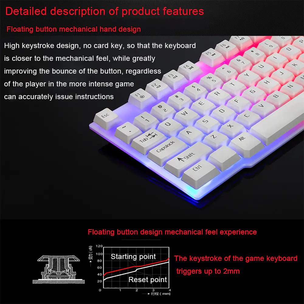 ReddyKai R260 RGB Backlit USB Wired Gaming Keyboard