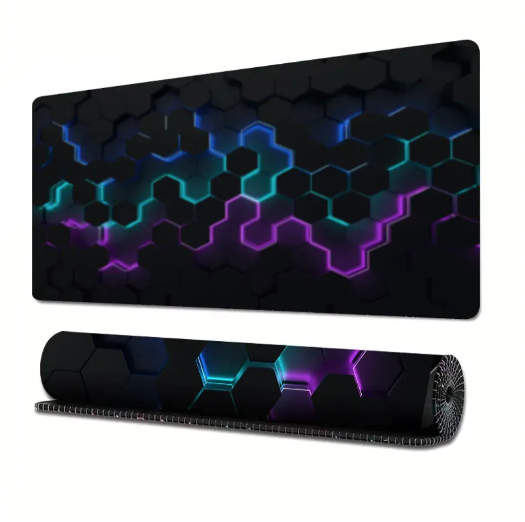 Extended Gaming Mouse Pad with Line Design